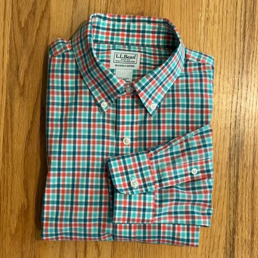 L.L.Bean - Shirt - Multi Plaid - Men’s Size M Reg Slightly Fitted - 100% Cotton - Picture 6 of 11
